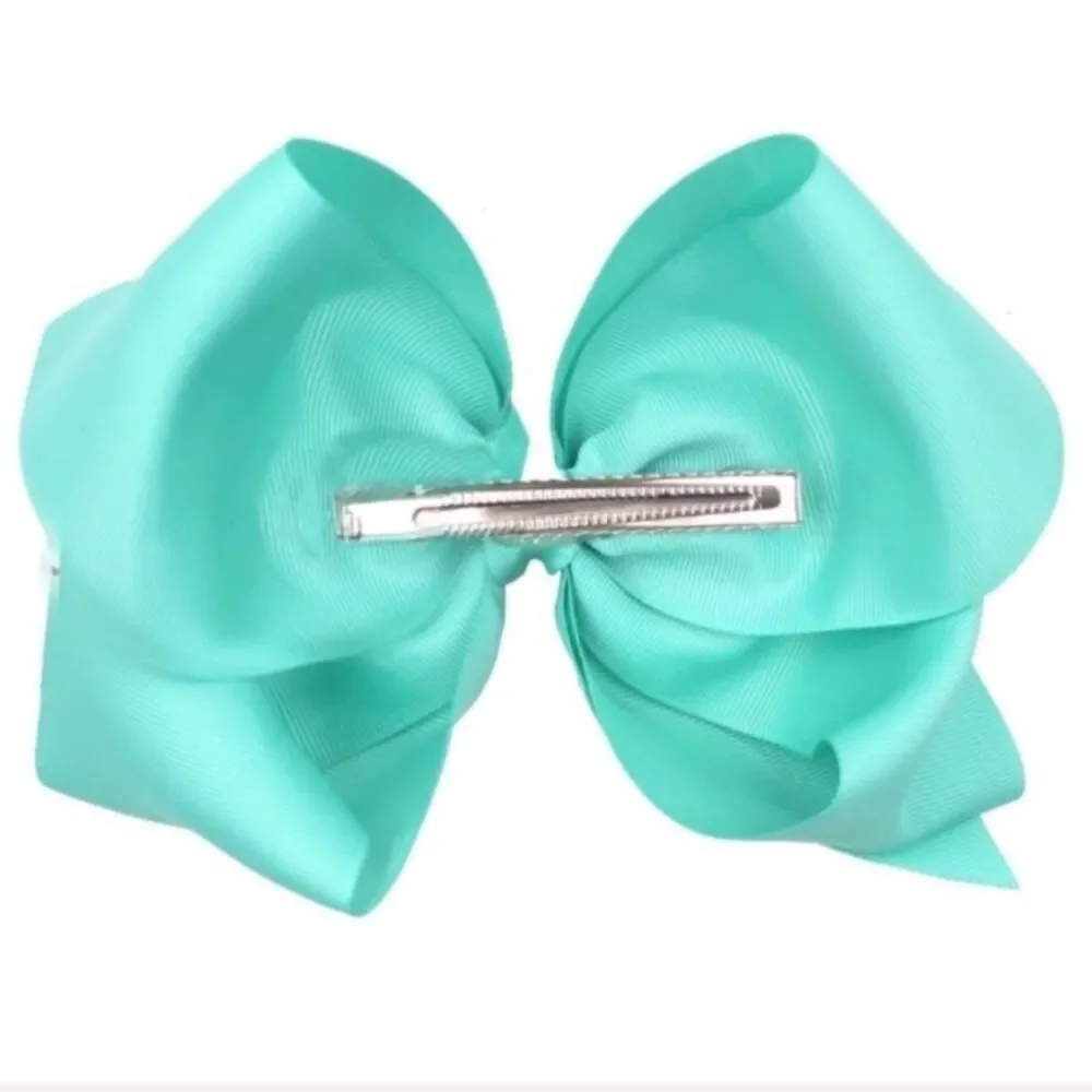 14 Rainbow Color Hair Bows - 8 inch Bows with Alligator Clips